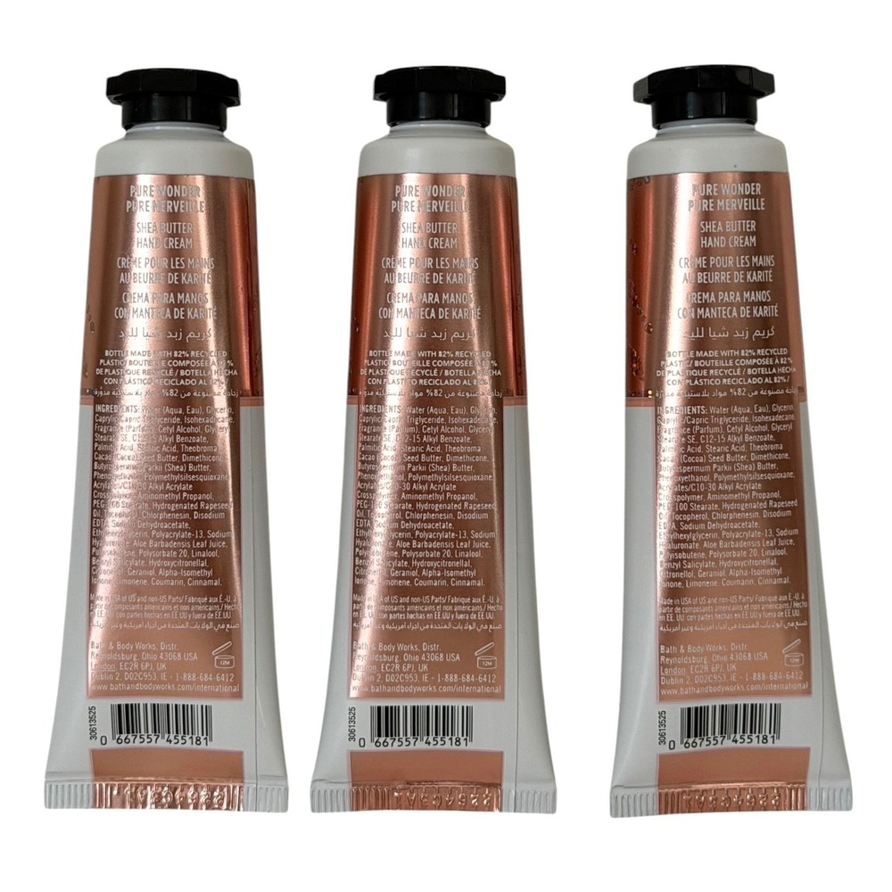 Bath & Body Works Pure Wonder Shea Butter Hand Cream 1oz Set of 3 Travel Size - Picture 4 of 6